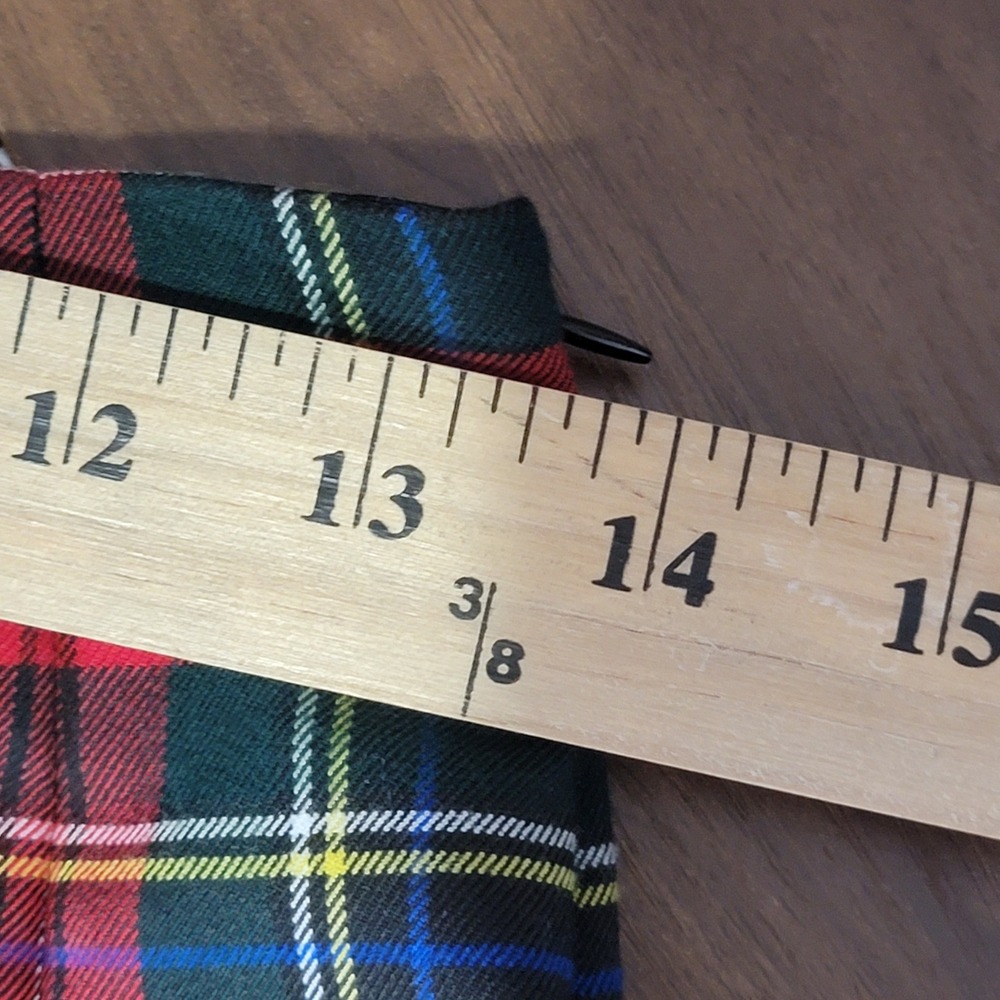 Chaps Ankle Pants 4 Red Plaid Tartan Side Zip Holiday Tapered Preppy Academia - Picture 4 of 13